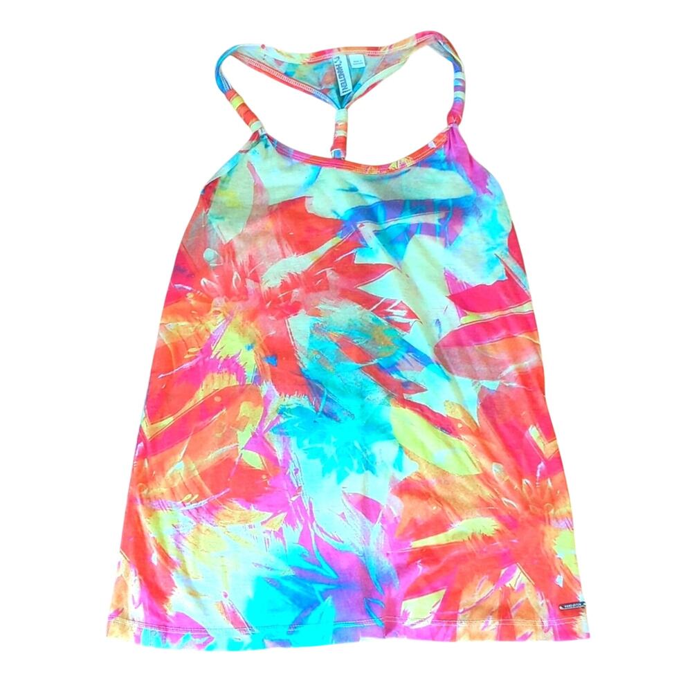 Vintage Y2K 2000s Summer Hang Ten Tie Dye Racerback Tank Top